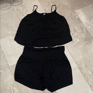 Old Navy Black Maternity tank and shorts pajamas